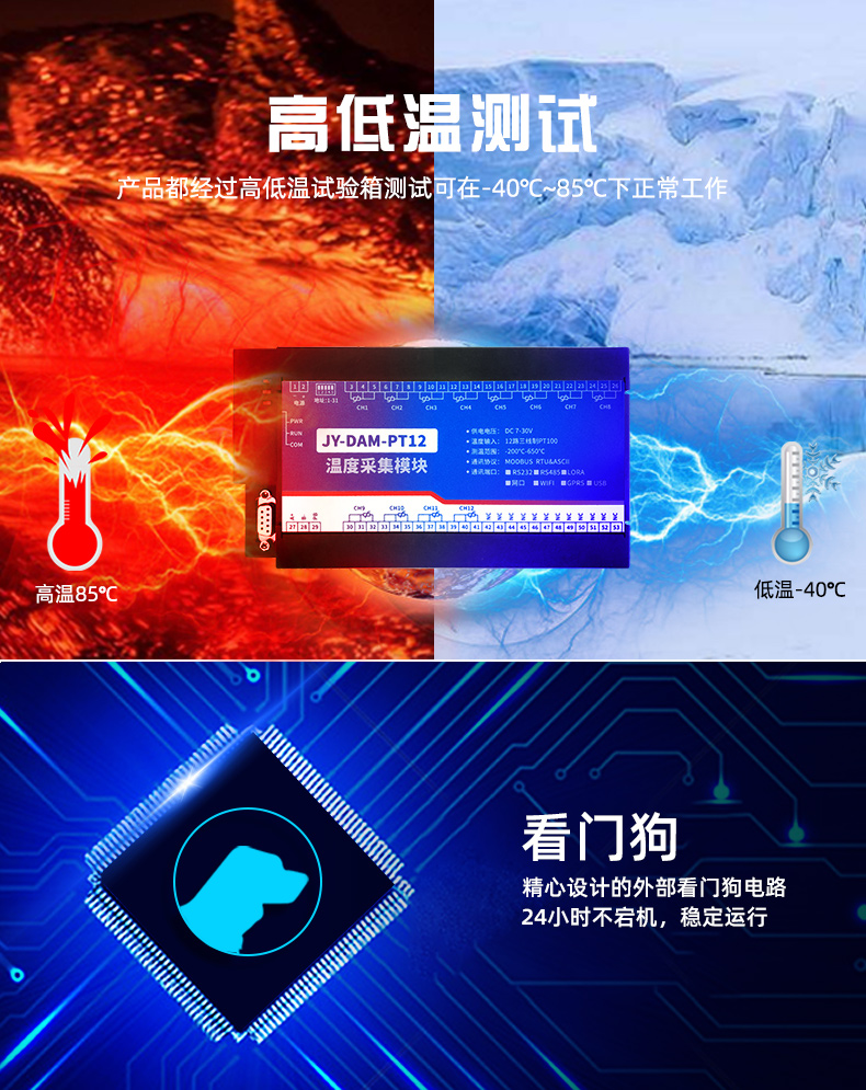 DAM-PT12 12路温度采集模块功能