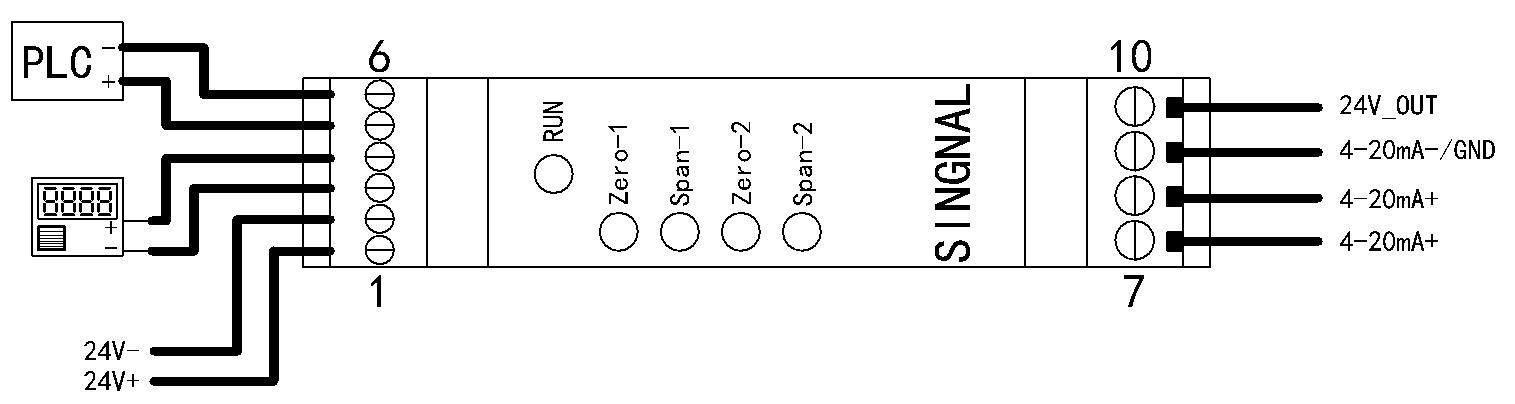 DIN101-PTTI 信号隔离模块接线图